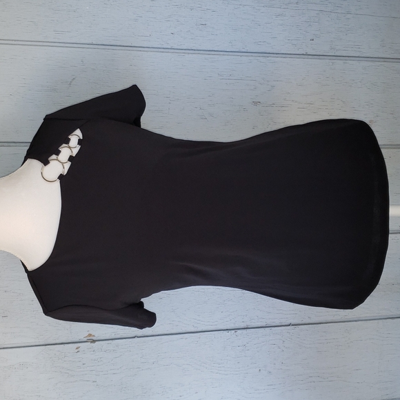 INC International Concepts Tops - NWOT Black Tee. Silver Ring. Elegant Sexy